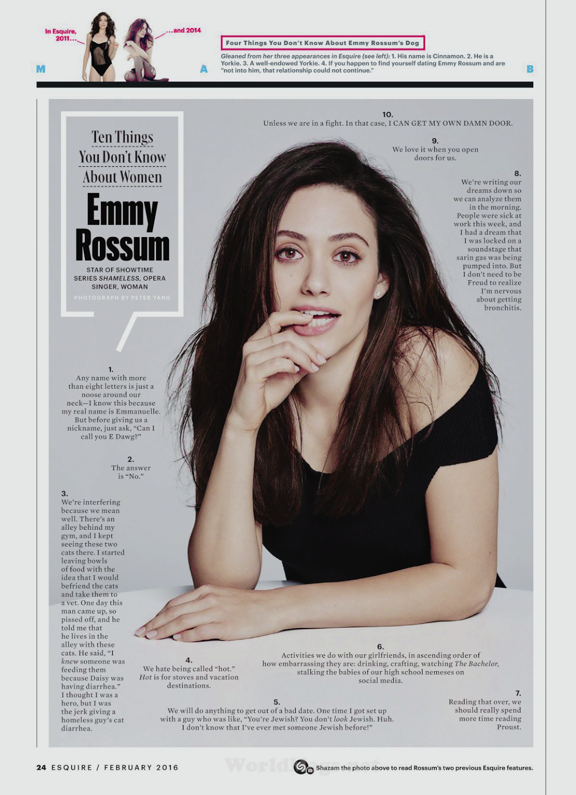 Emmy Rossum for Esquire Magazine - January, 2016 [Magazine Scans