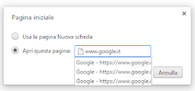 come impostare google come pagina iniziale