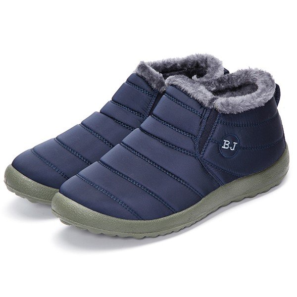 BJ Shoes Men Winter Cotton Fur Lining Keep Warm Casual Snow Boots ...