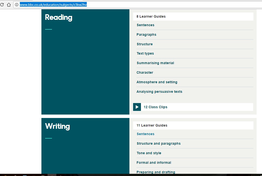 Esl free material for teachers bbc bitesize ks3 english website
