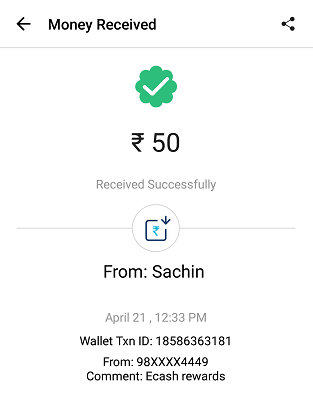 ecash genie paytm payment proof
