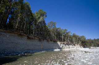 Around 10meters high bank on Larry's Creek - reminder of the last floods