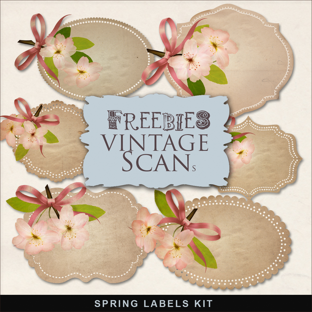 Freebies Kit of Spring Labels:Far Far Hill - Free database of digital ...