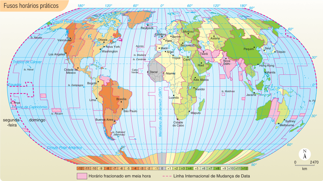 Fusos Hor Rios Pr Ticos Mapa Projeto Geografando