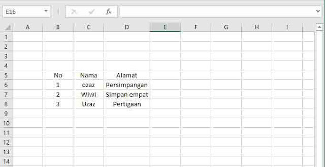 Contoh Data Excel Tanpa Tabel (https://ozaz-7.blogspot.co.id/)