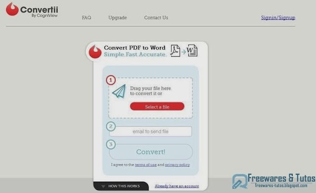 Convertii : un service en ligne pour convertir ses fichiers PDF en documents Word et l'associer à Dropbox