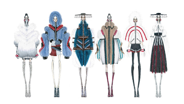 Collection line-up sketches by Giacomo Pavia from Accademia di Costume e Moda in Rome
