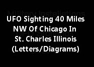UFO Sighting 40 Miles NW Of Chicago In St. Charles Illinois (Letters/Diagrams)