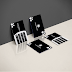 Free Download : Black & White Footstep Business Card