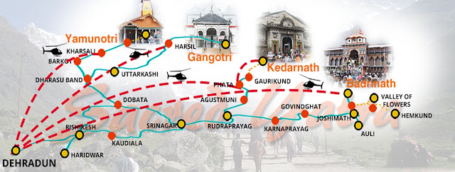 char dham yatra map