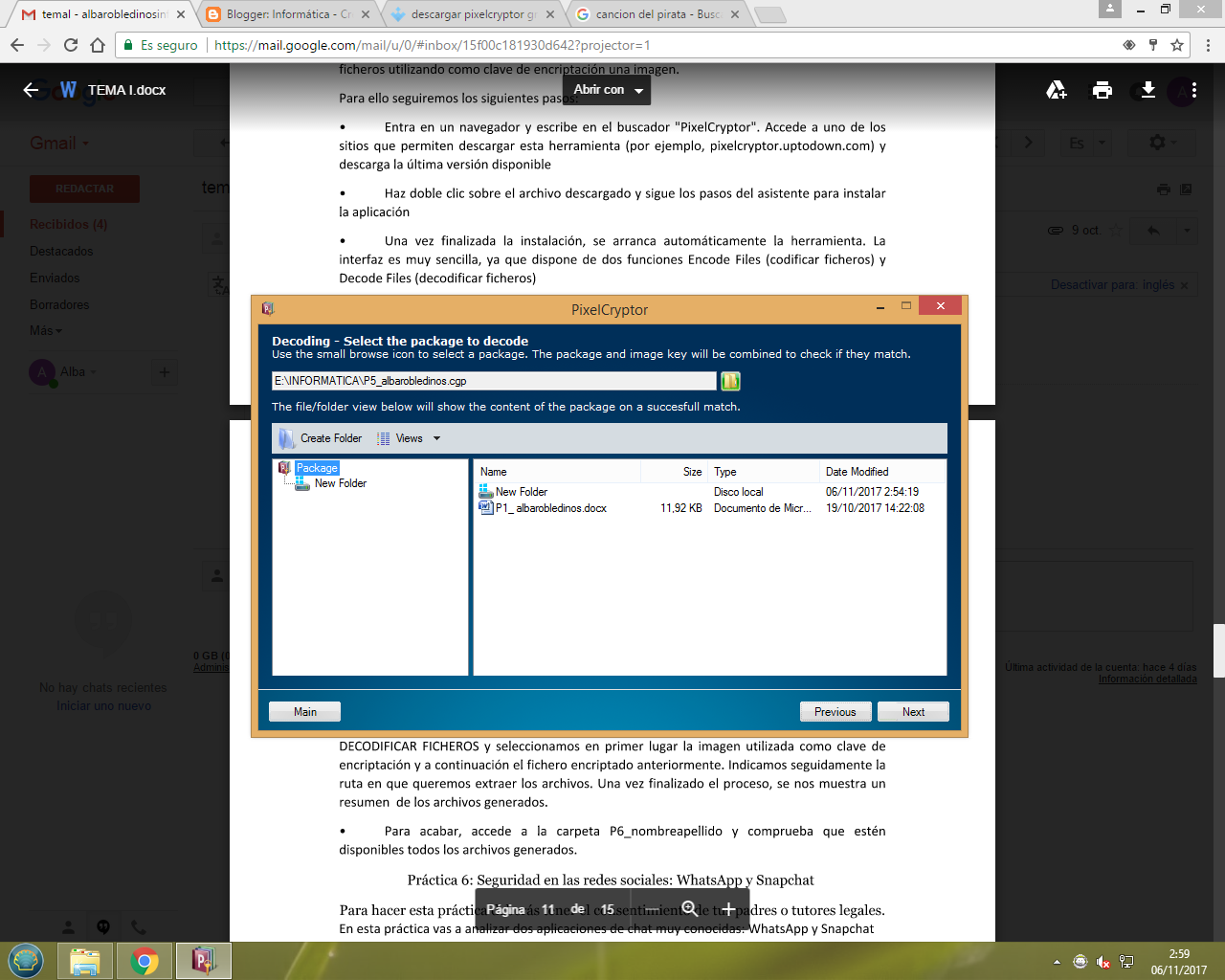 Informática Práctica 5 Seguridad activa encriptación de documentos