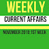 Weekly Current Affairs November 2018: 1st week