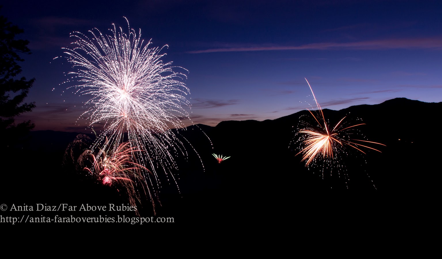 Capturing fireworks successfully... Whispering Pines Homestead
