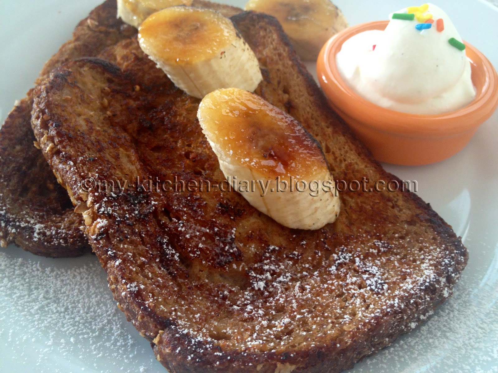My Kitchen Diary Banana foster french toast