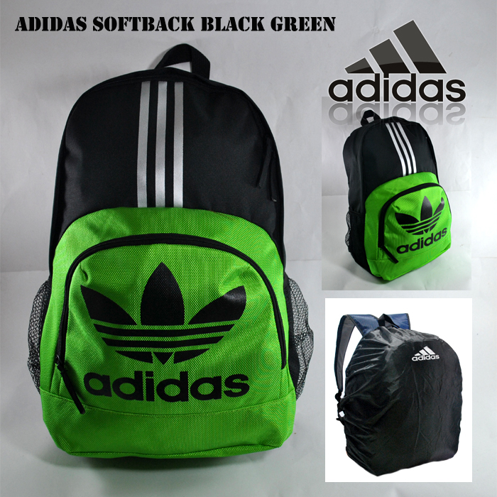 tas ransel adidas softback hitam hijau lis hitam tas ransel adidas softback hitam hijau lis hitam