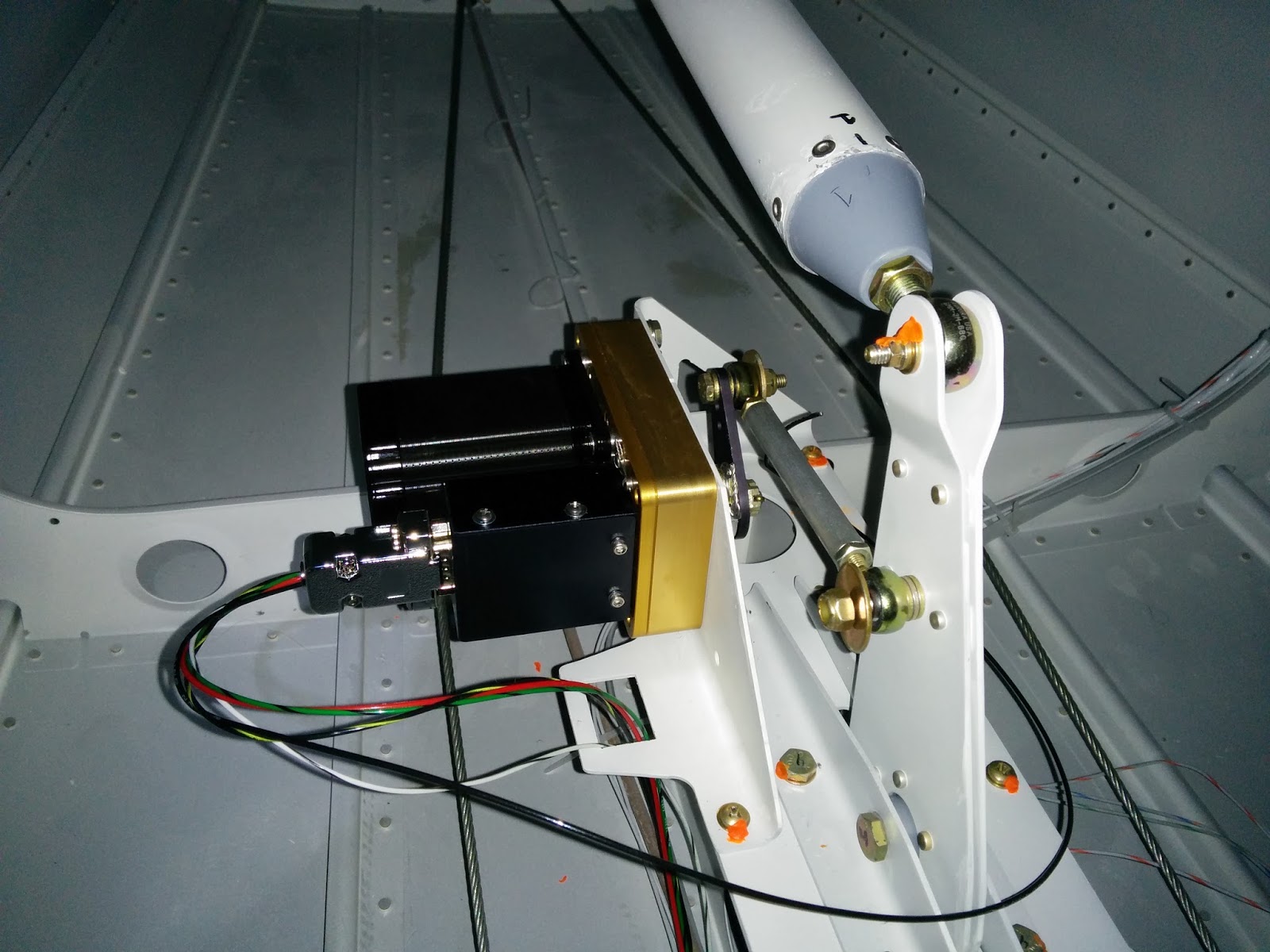 E's Van's RV14A Autopilot Pitch servo installed.