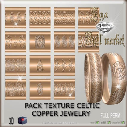 PACK TEXTURE CELTIC COPPER JEWELRY