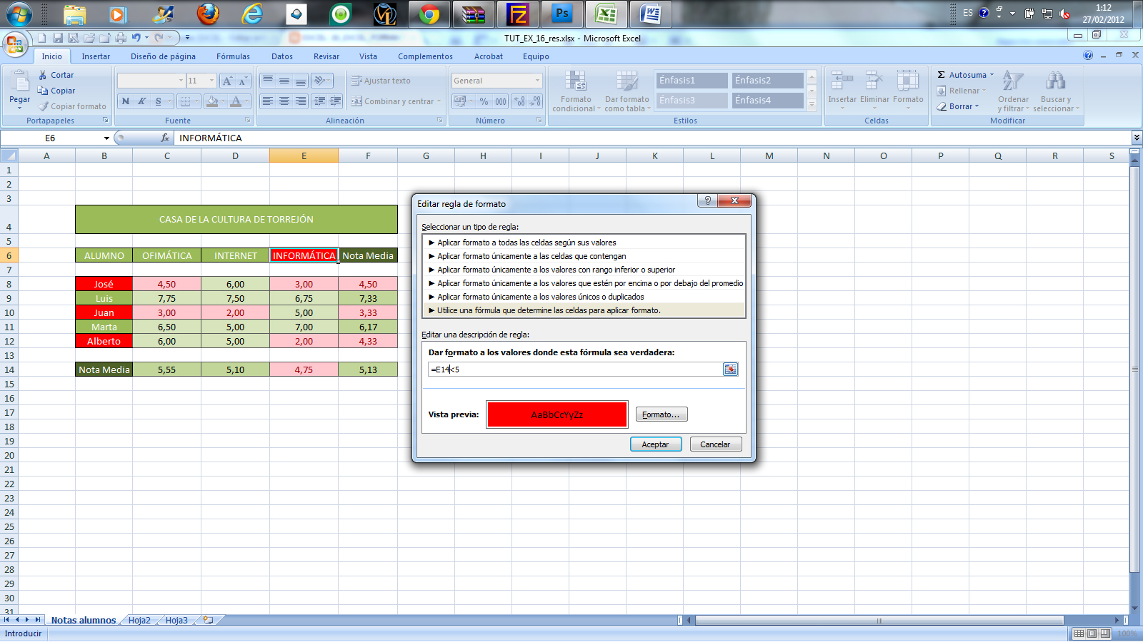 Excel Excel Formato Condicional I