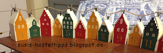 Häuserreihe als Adventskalender Häuserreihe als Adventskalender Aufhängen girlande diy schachteln kalender selbermachen kinder häuser häuschen stampin up demonstratorin in coburg silhouette cameo plotter