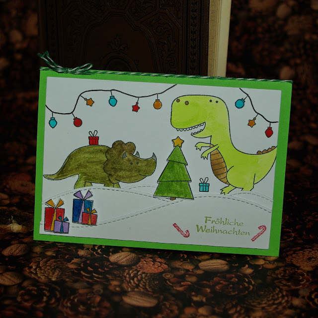 [DIY] Christmas Dinosaur Weihnachtskarte für alle Dinosaurier-Liebhaber
