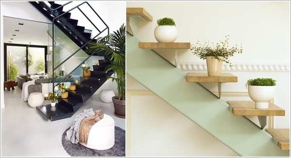 Trang trí đường lên cầu thang bằng cây xanh Trang trí đường lên cầu thang bằng cây xanh