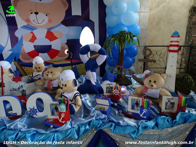 Ursinho Marinheiro - Decoração tradicional luxo - Detalhes imagem 05 Decoração de aniversário Ursinho Marinheiro - Festa infantil