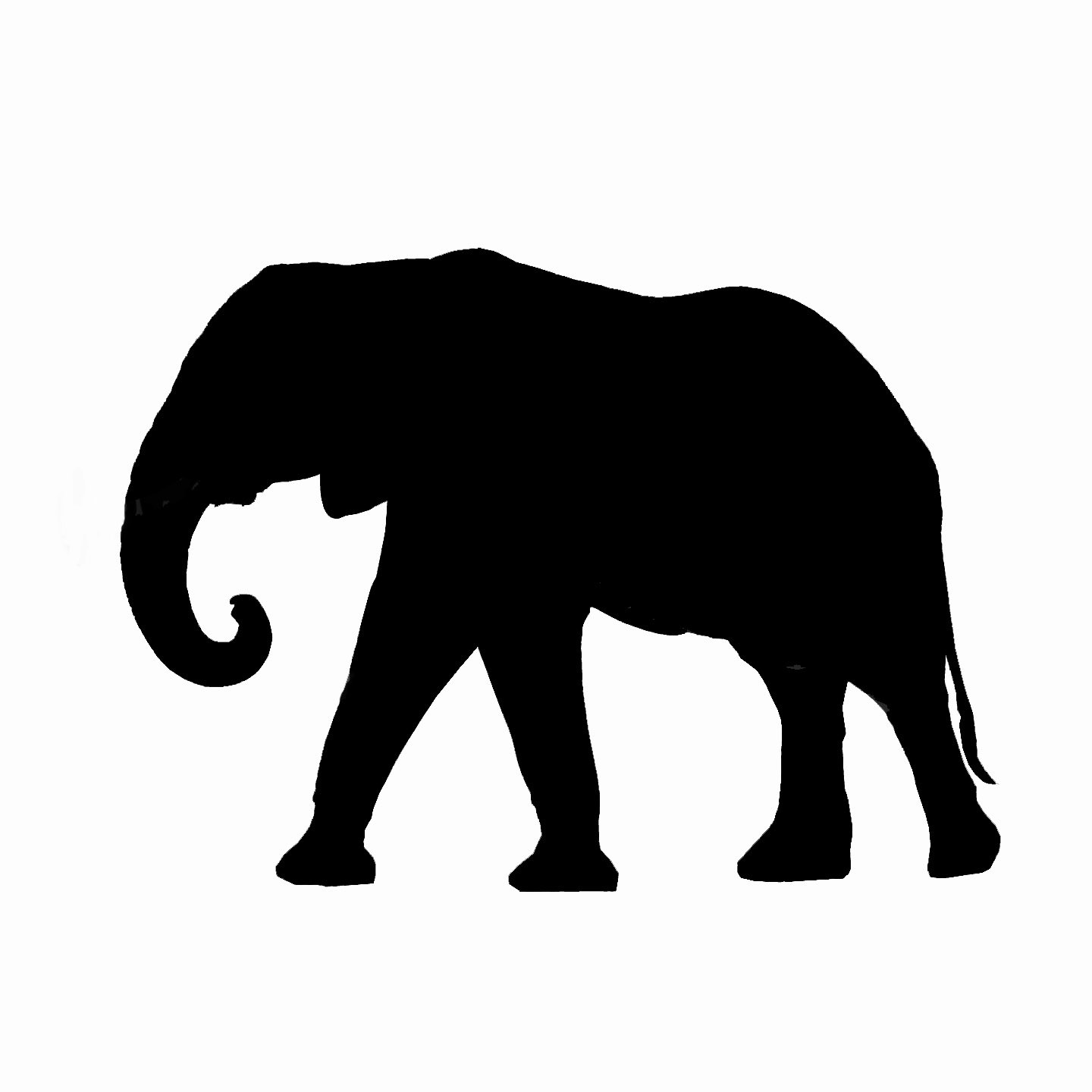 free black and white elephant clipart - photo #49