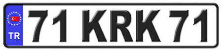 Kırıkkale il isminin kısaltma harflerinden oluşan 71 KRK 71 kodlu Kırıkkale plaka örneği