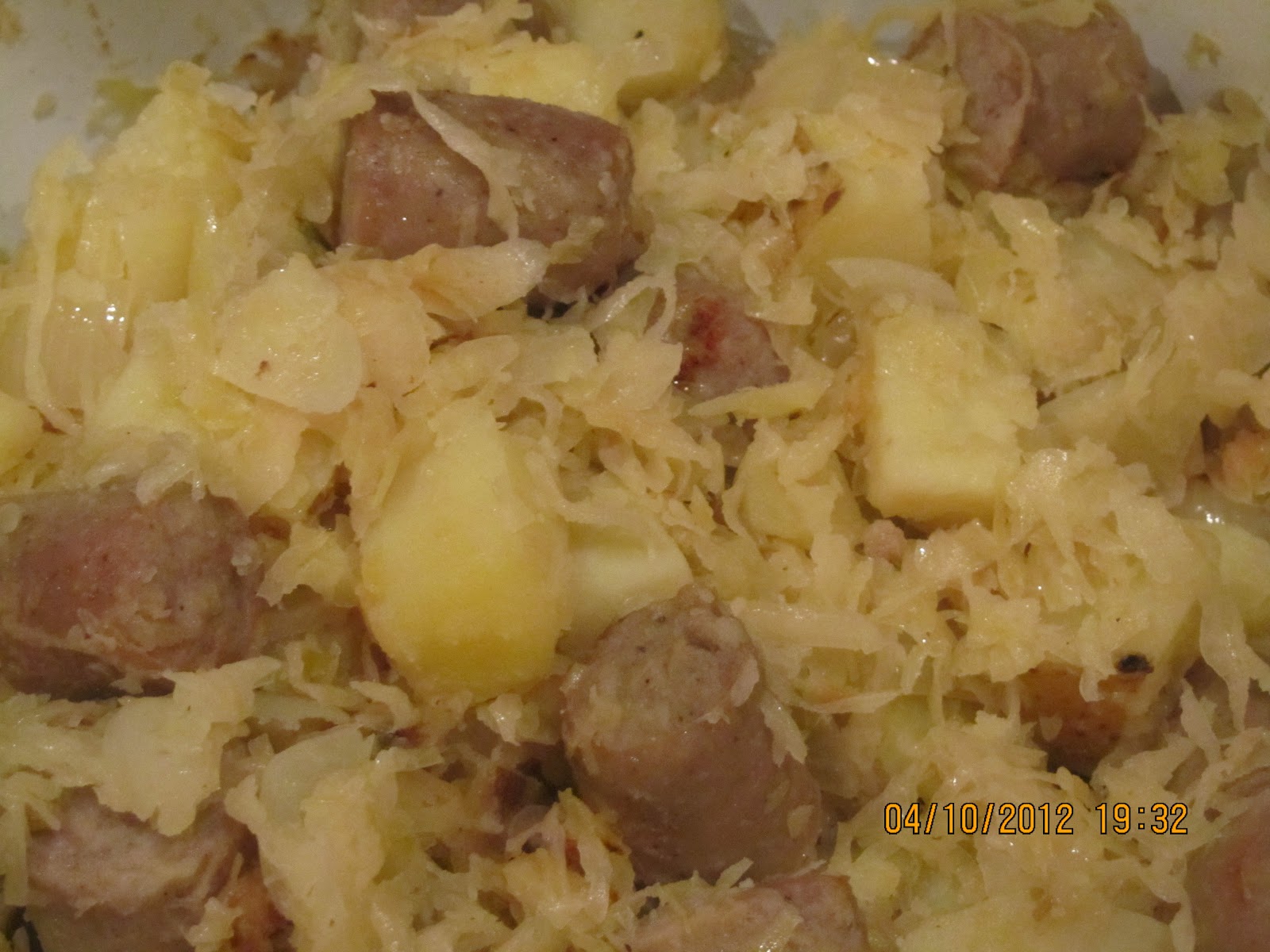 Mrs Gallagher's Kitchen Pan fried Bratwurst, potato and sauerkraut
