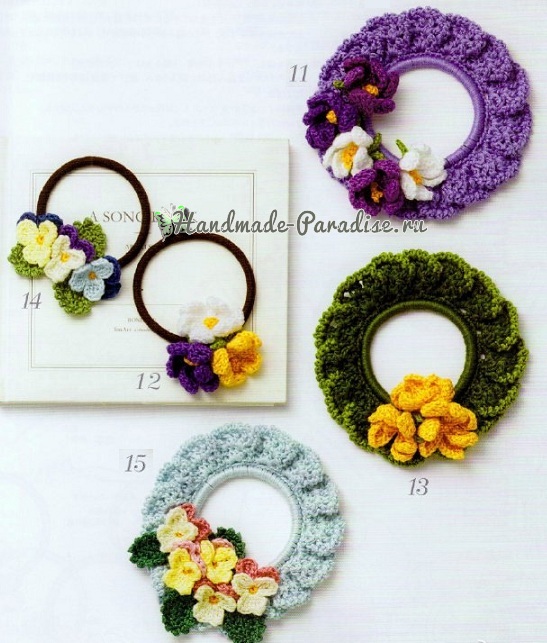Схемы вязания резиночек с цветами (2)