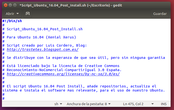 Script Ubuntu 16.04 Post Install.sh | Trastetes