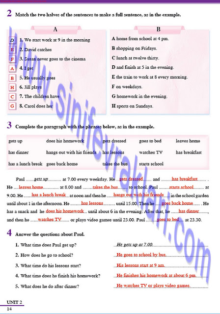 8. Sınıf İngilizce Tutku Yayınları Çalışma Kitabı Cevapları Sayfa 14