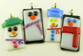 fused glass Christmas ornaments