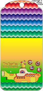 Beatles Yellow Submarine: Free Party Printables. Beatles Yellow Submarine Free Printable Tags.