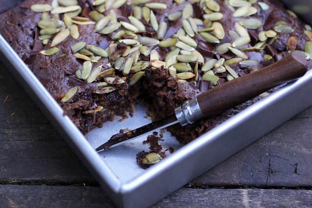 Chocolate Apple Zucchini Picnic Cake
