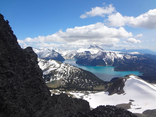 View of Garibaldi Lake from crevasse on Black Tusk