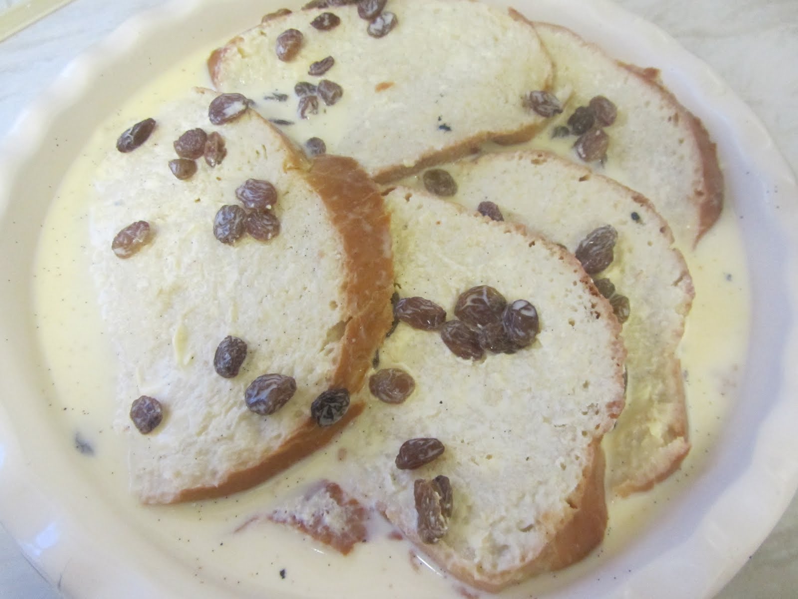 Bread and Butter Pudding with Challah Pepper in the kitchen