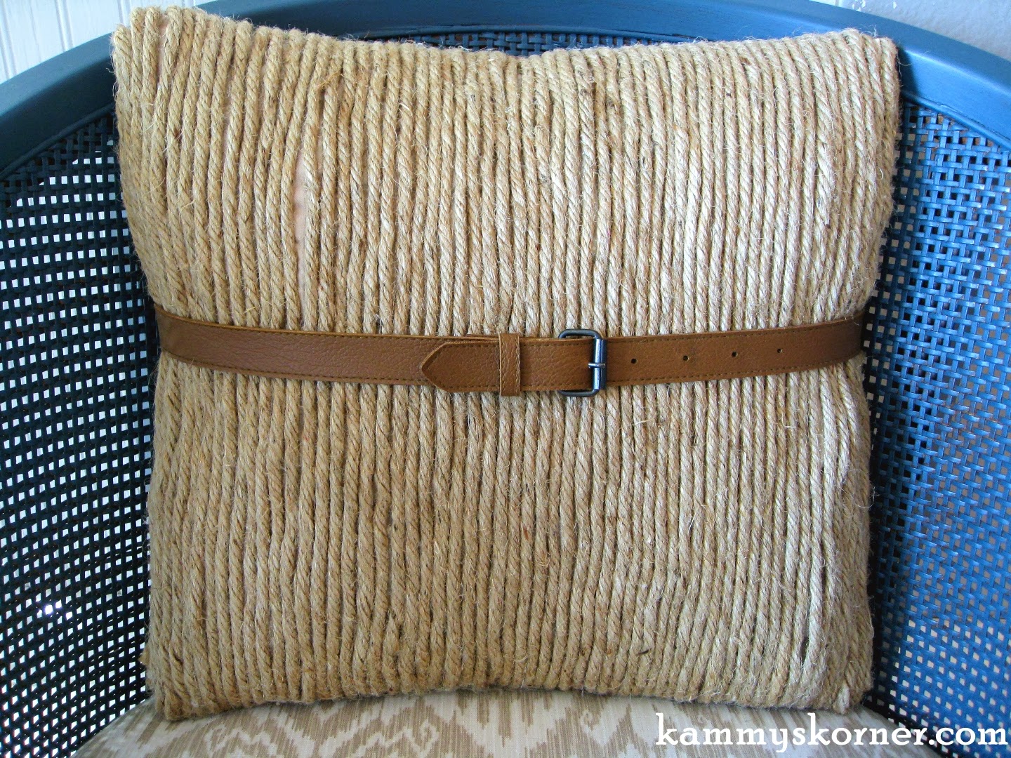 Kammy's Korner Belted Jute Pillow {Wordless Wednesday}