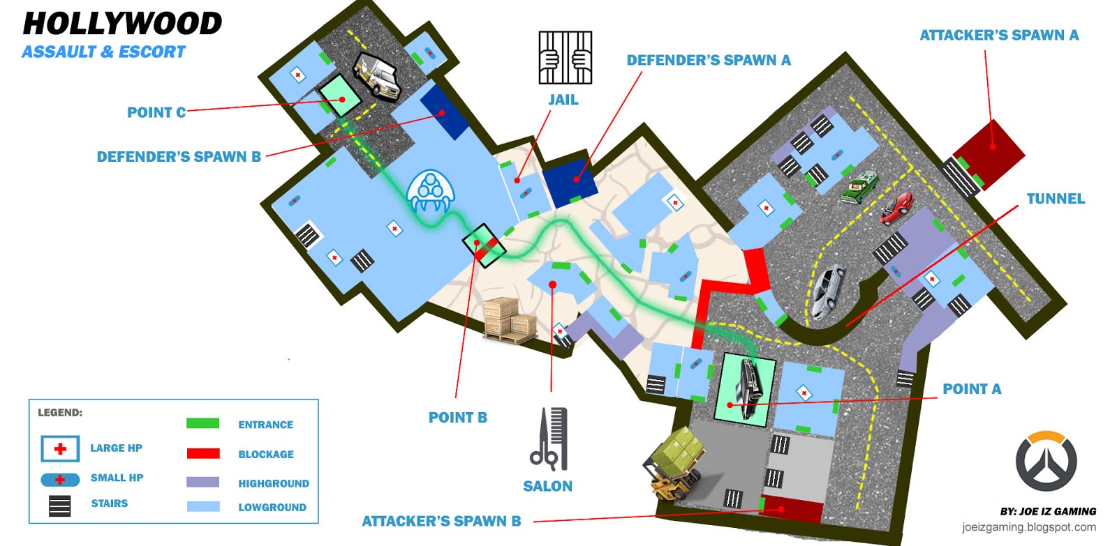 joe iz gaming blog overwatch hollywood top down map layout health
