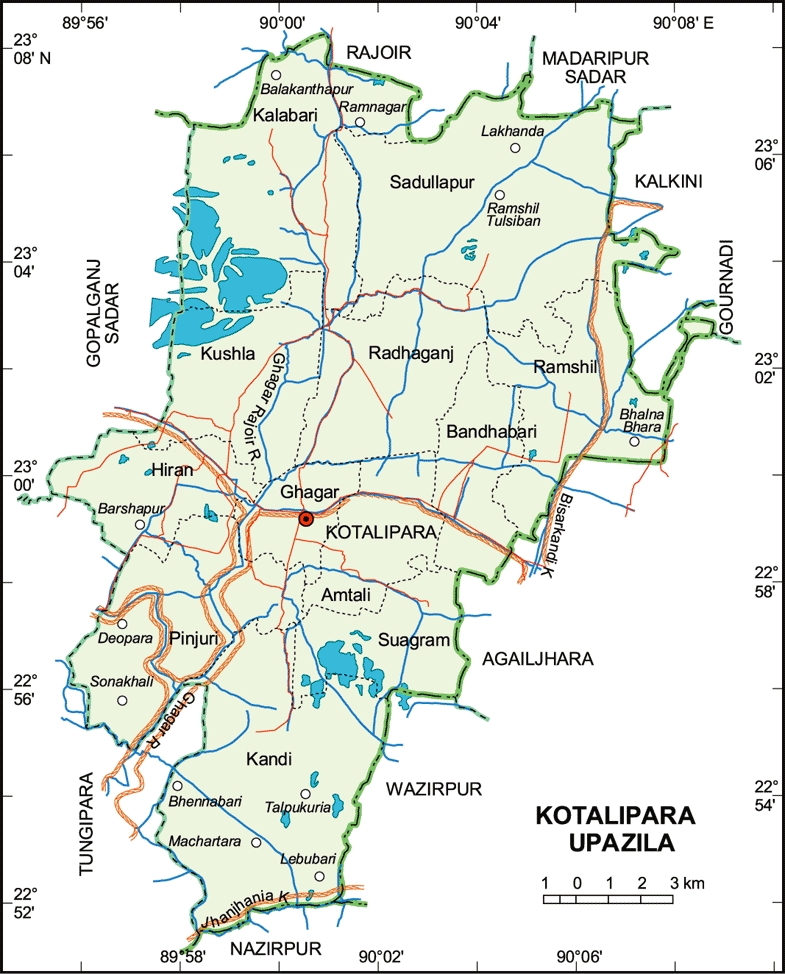 Kotalipara Upazila Map Gopalganj District Bangladesh