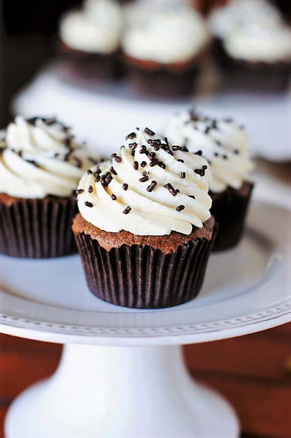 Light & Fluffy Chocolate Cupcakes with THE BEST Vanilla Frosting Image