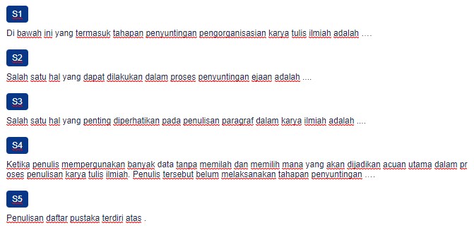 Contoh Soal Menyunting Karya Tulis