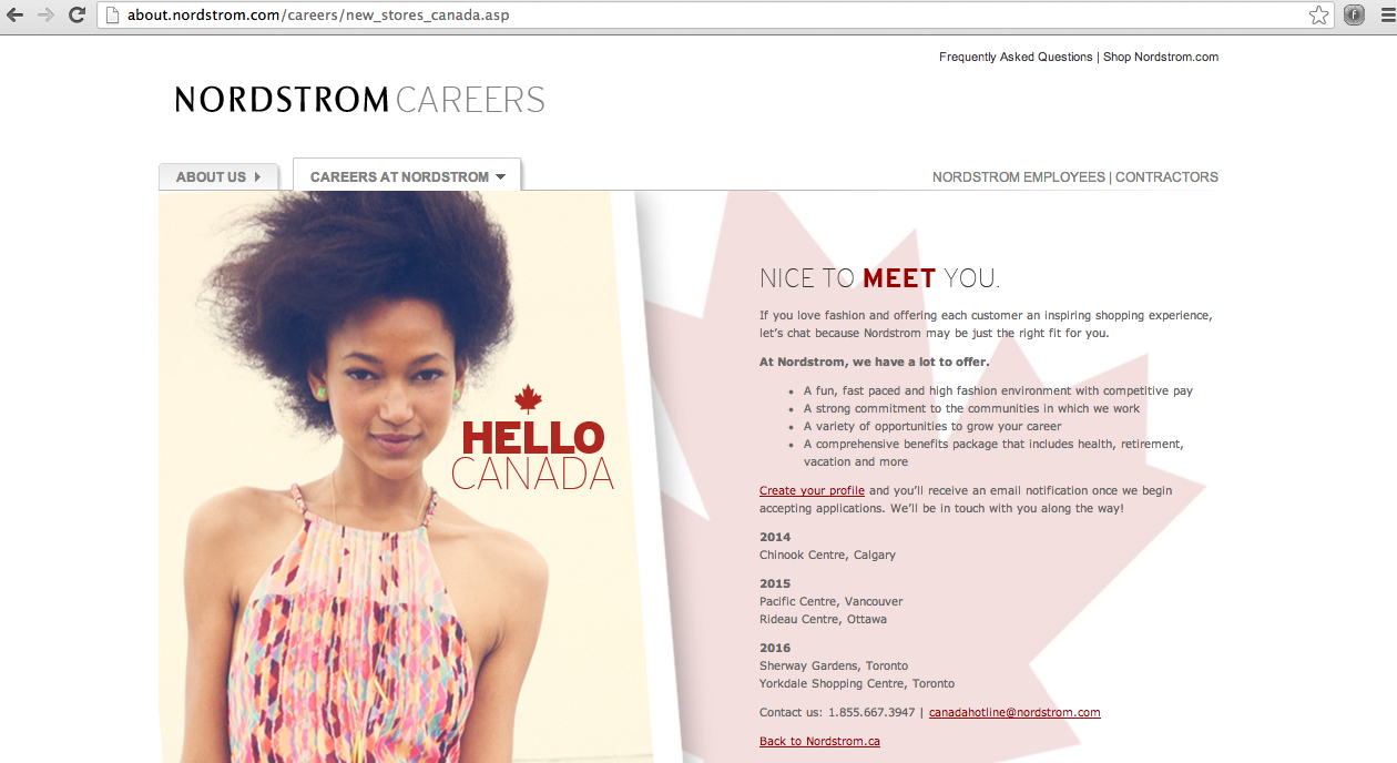 ... online shopping that will be included on Nordstrom's Canadian website