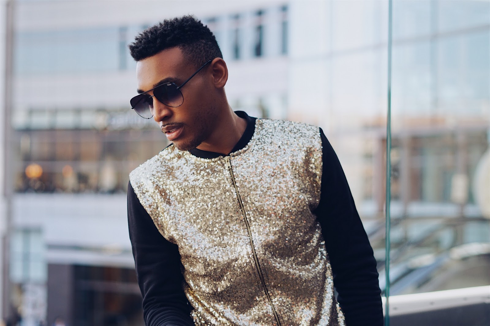 mens sequin bomber