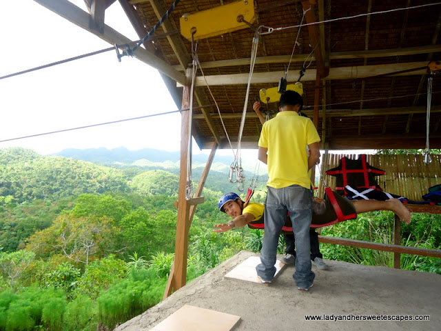 ed doing zipline in Bohol