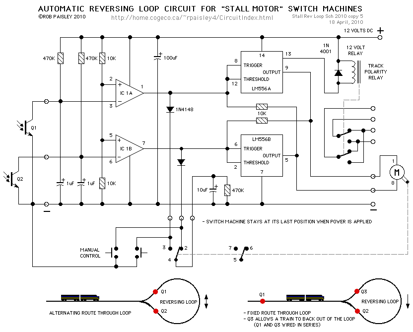 Schematic & Wiring Diagram: Loop Control Automatic Reversing Circuit
