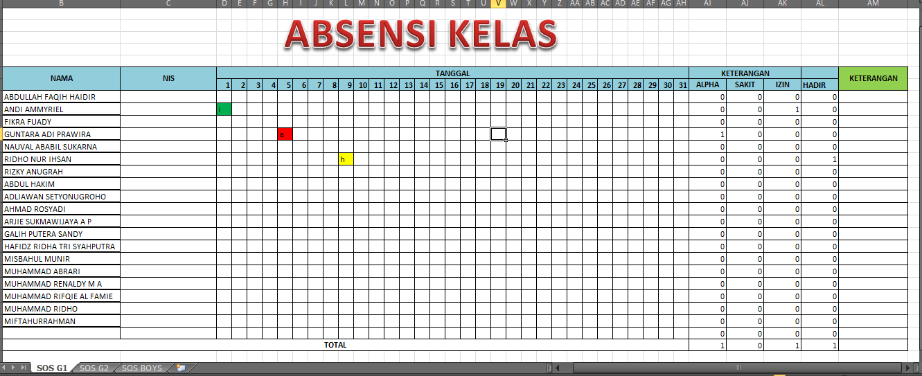 Cara Membuat Absensi Otomatis dengan Excel 2007