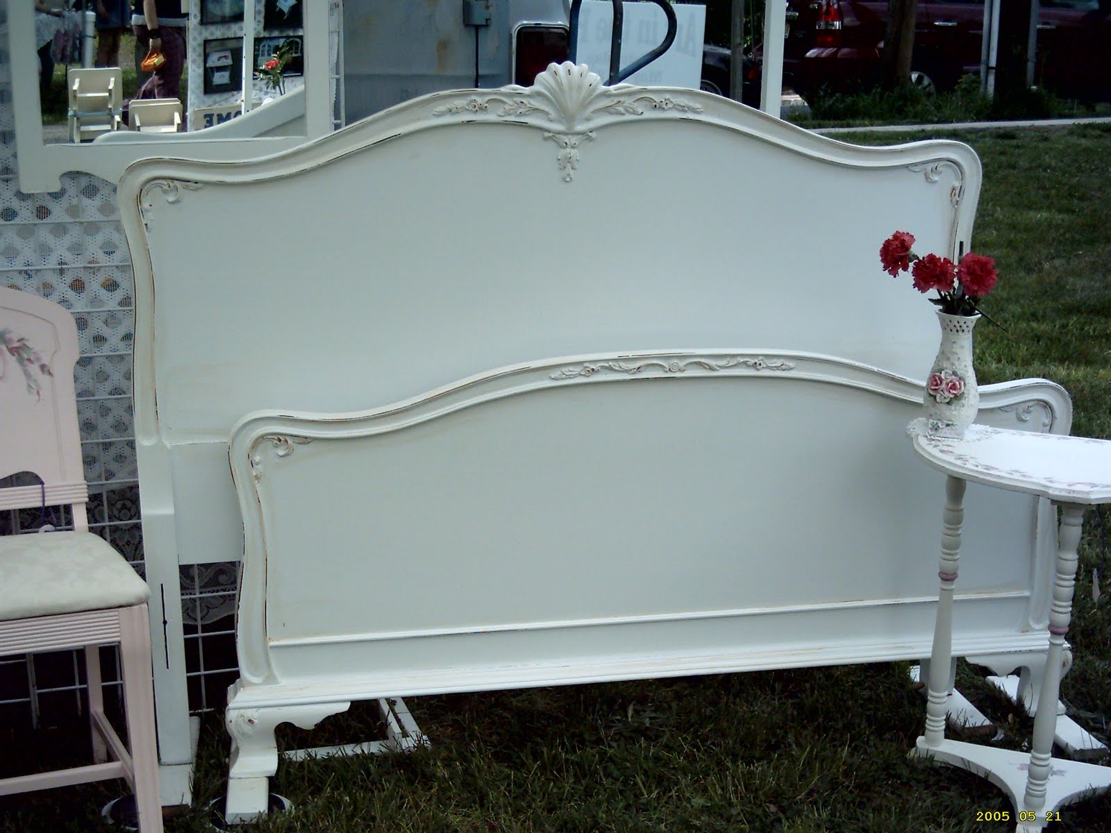 Handpainted Furniture Blog Shabby Chic Vintage Painted Beds Full Size French Provincial White With Antiqued Edge