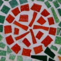 tomate estilizado em mosaico