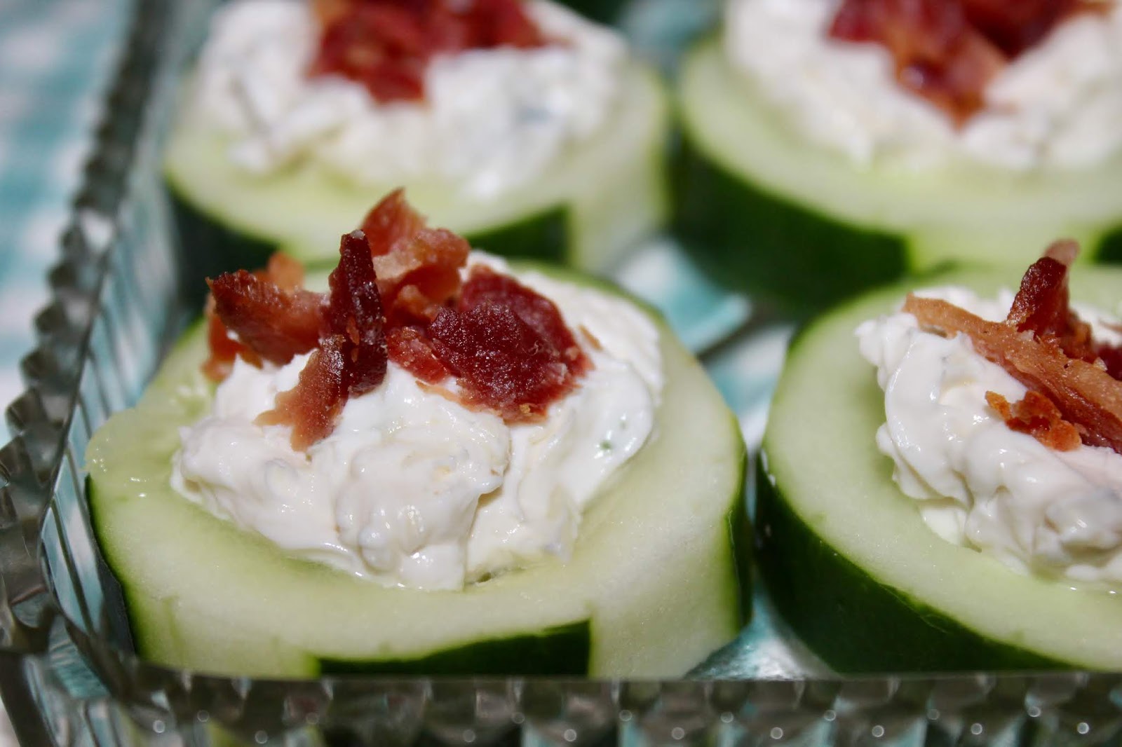 Living on Cloud Nine CREAM CHEESE & BACON CUCUMBER BITES